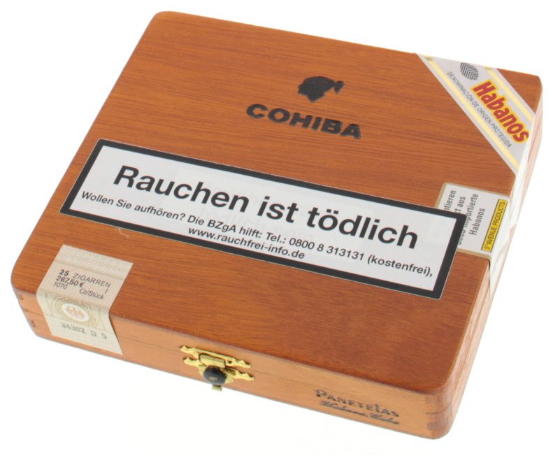 Cohiba Panetelas packed in boxes of 25 