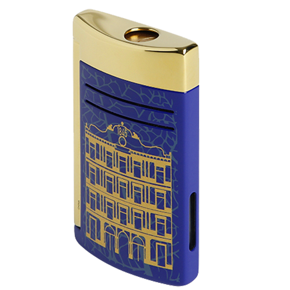 S.T. Dupont Maxijet Partagas Linea Maestra blue/gold back view