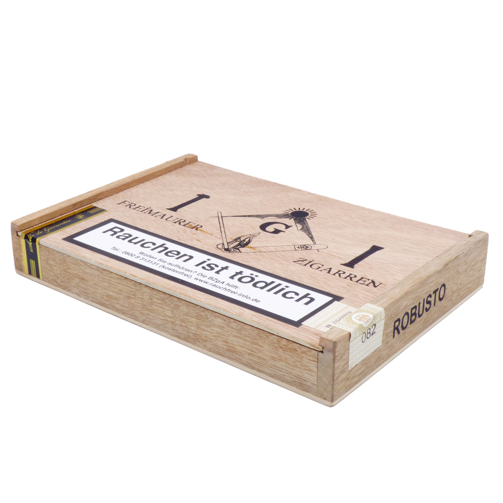 Masonic Cigars No. 1 Robusto closed box of 10 sideways