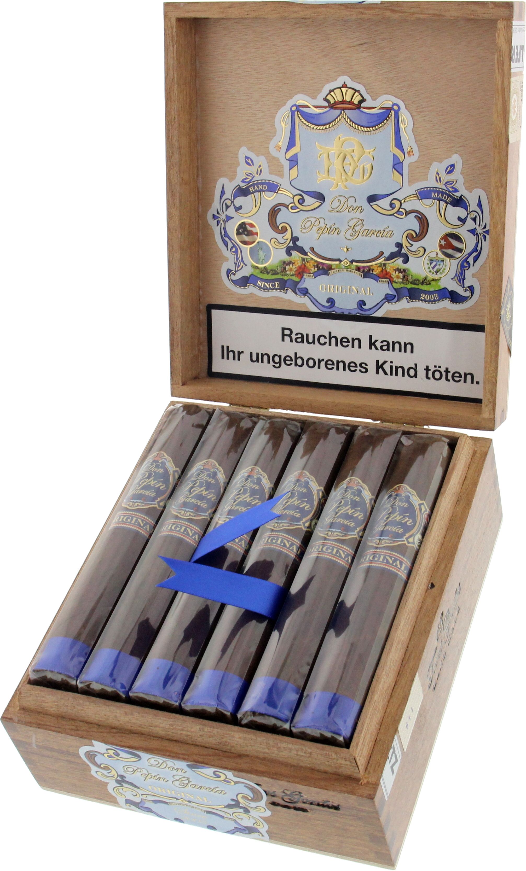 Don Pepin Original Blue Edition Toro Gordo open box of 18