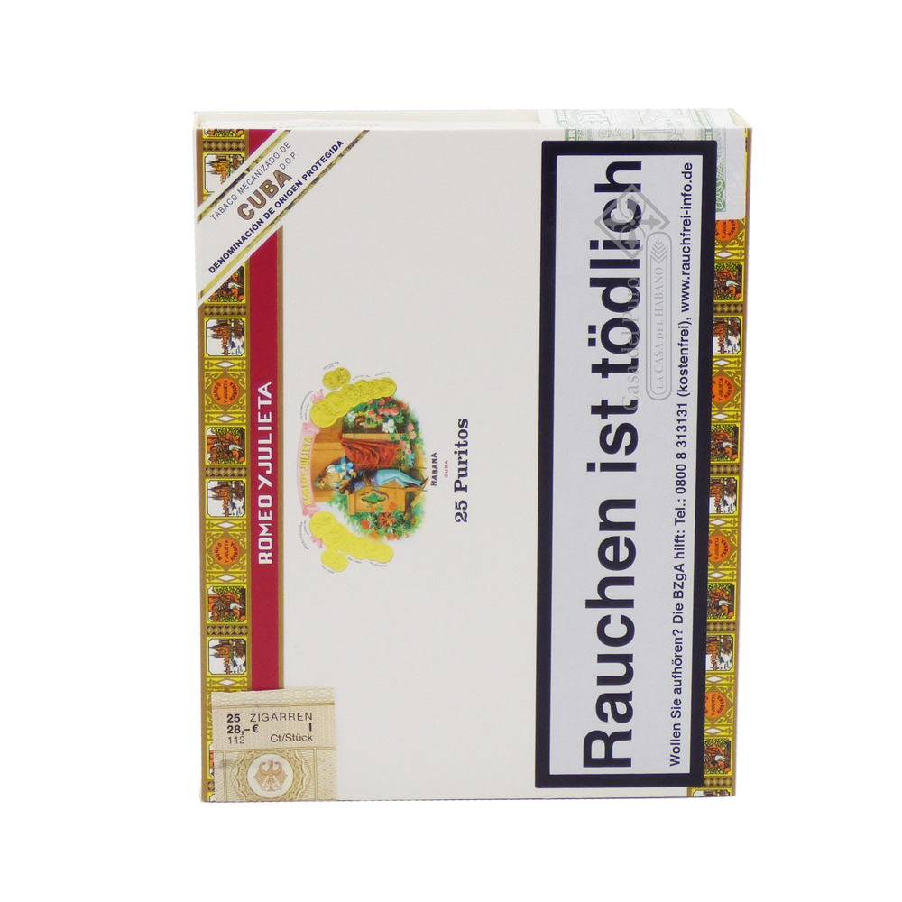 Romeo y Julieta Puritos available in practical box of 25 