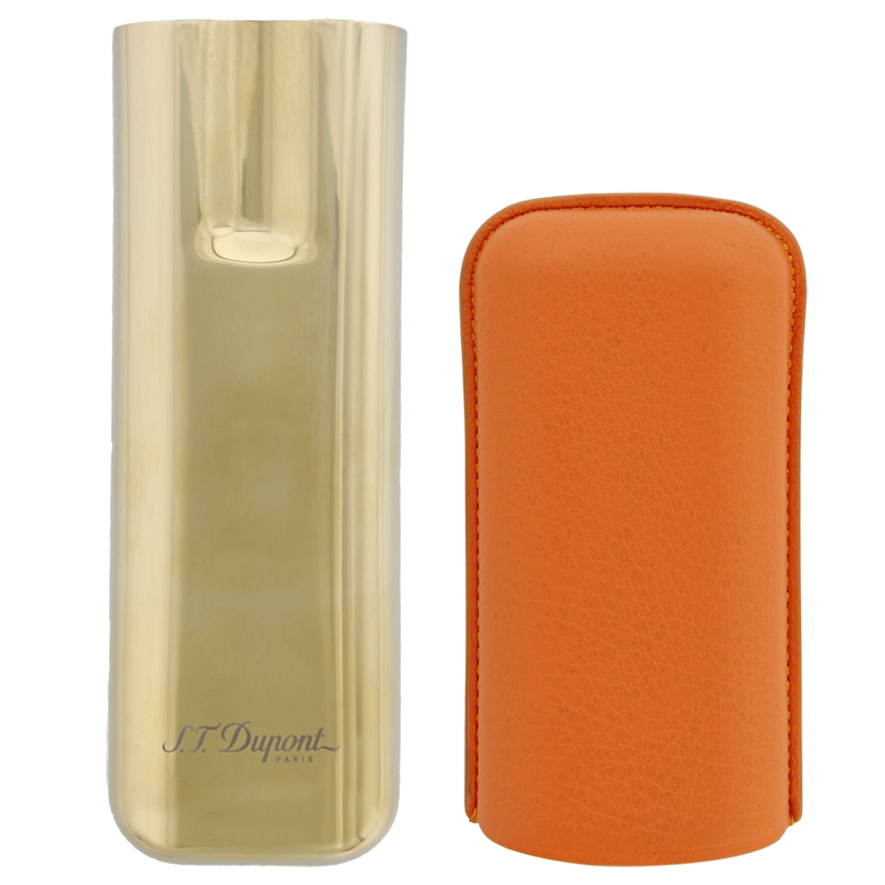 S.T. Dupont 2er Zigarrenetui Orange Gold open