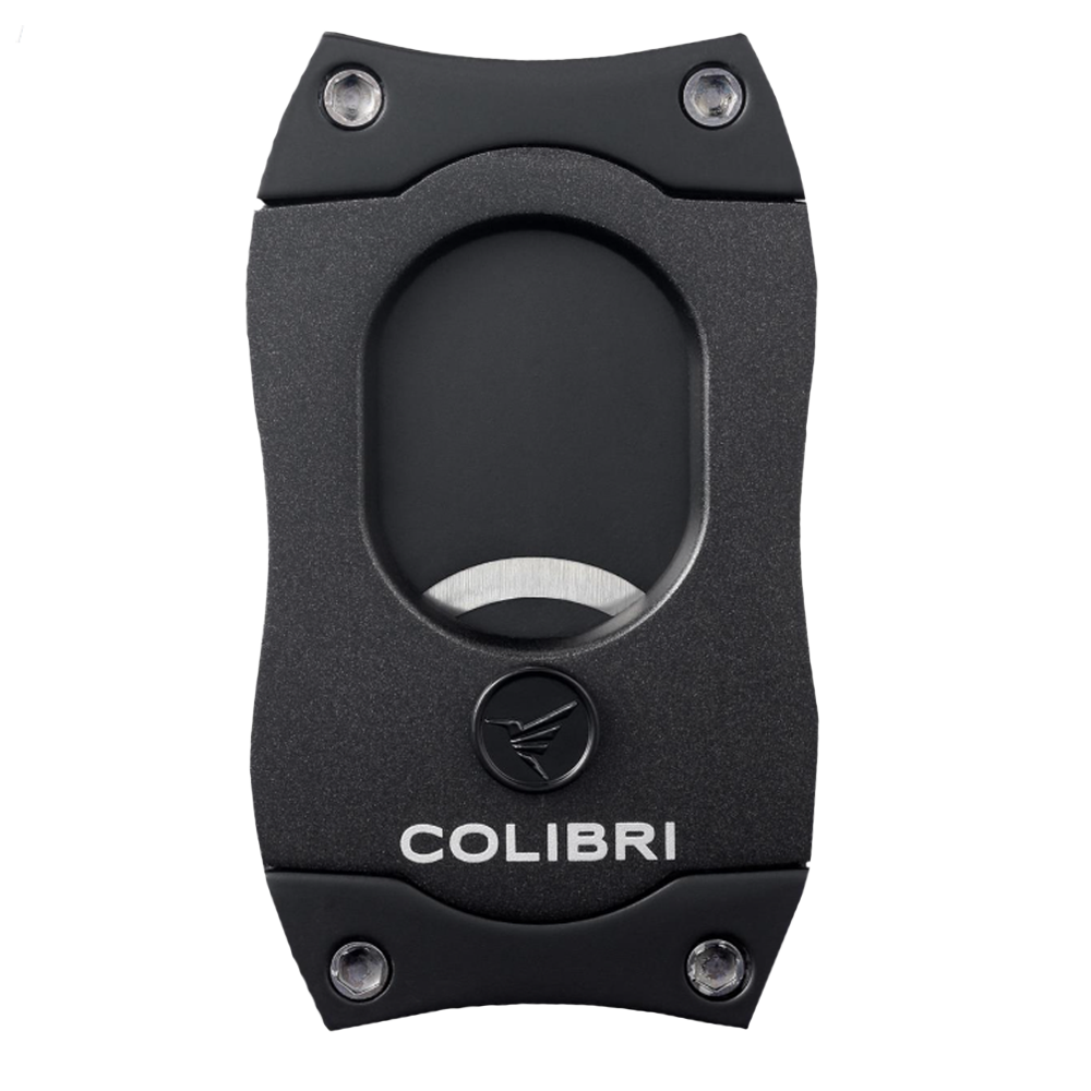 Colibri Zigarrencutter S-Cut II Schwarz/Schwarz geschlossen, ein Meisterwerk unter den Zigarrenaccessioress