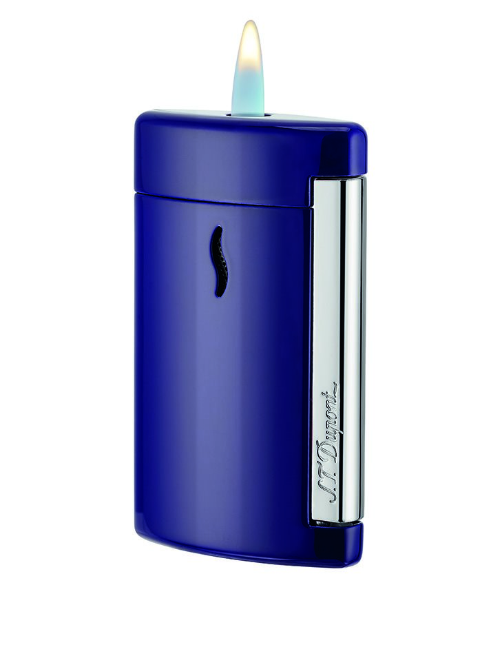 S.T. Dupont Minijet Blau brennende Single Jet Flame