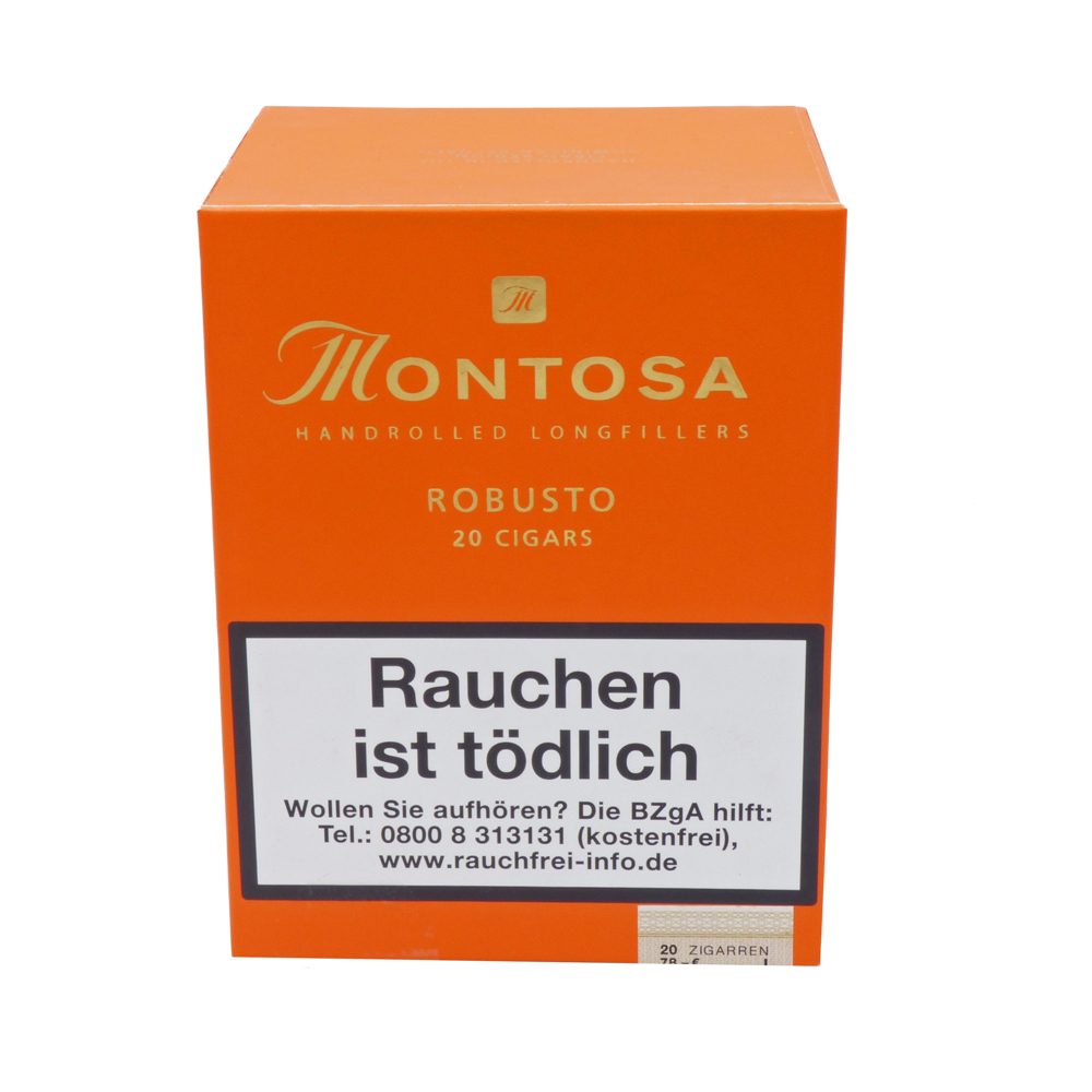 Montosa Robusto in knalliger orange-farbiger 20er Kiste 