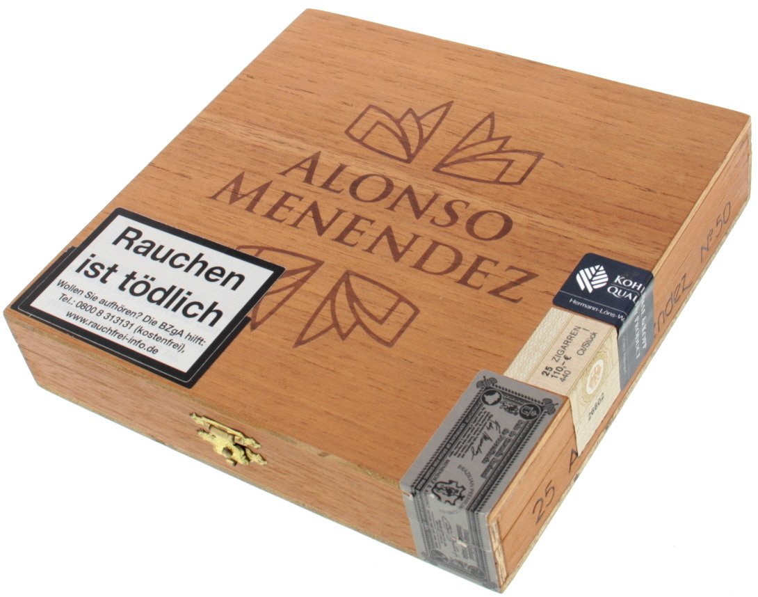 Alonso Menendez No. 50 Panatela in the box of 25