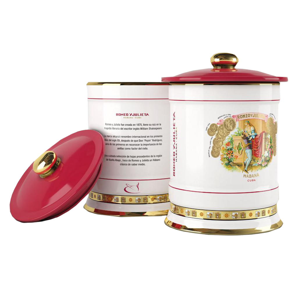 Romeo y Julieta porcelain jar without cigars perfect for storing cigars 