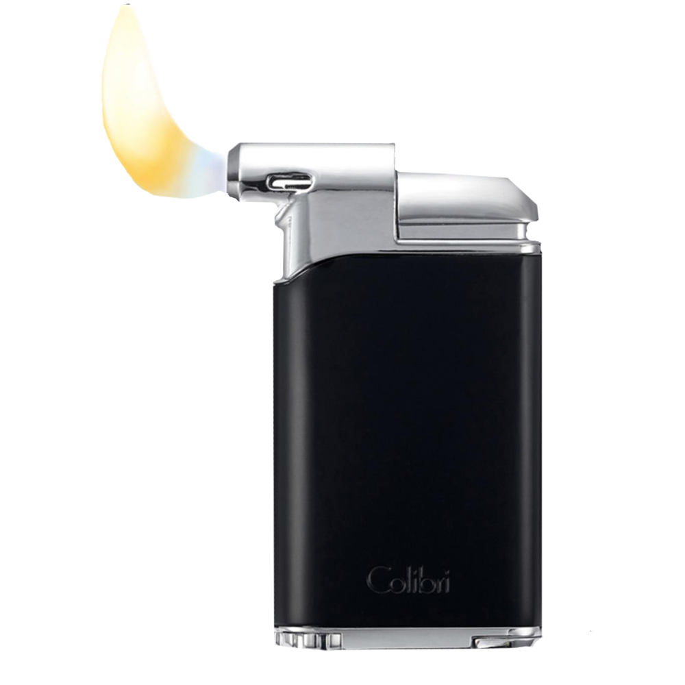 Colibri Pacific II pipe lighter black/chrome burning