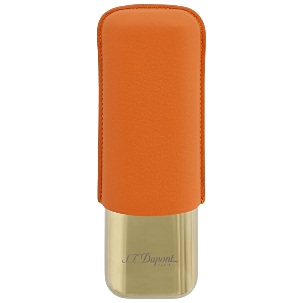 S.T. Dupont 2er Zigarrenetui Orange Gold frontal