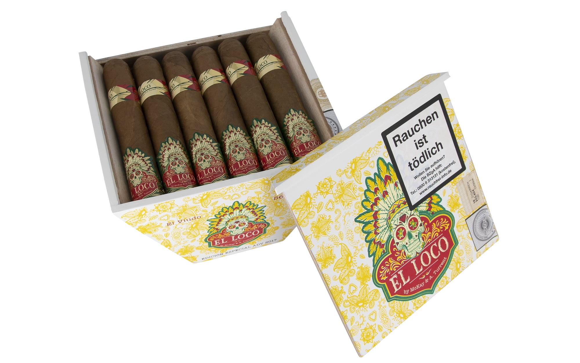 ADV Cigars El Loco El Viudo Robusto 18 Box Open