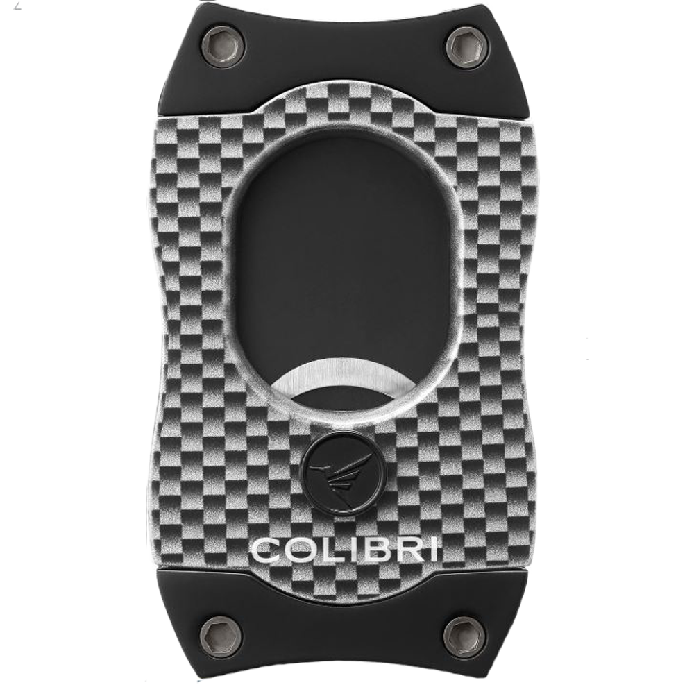 Colibri Zigarrencutter S-Cut II Carbondesign Silber geschlossen