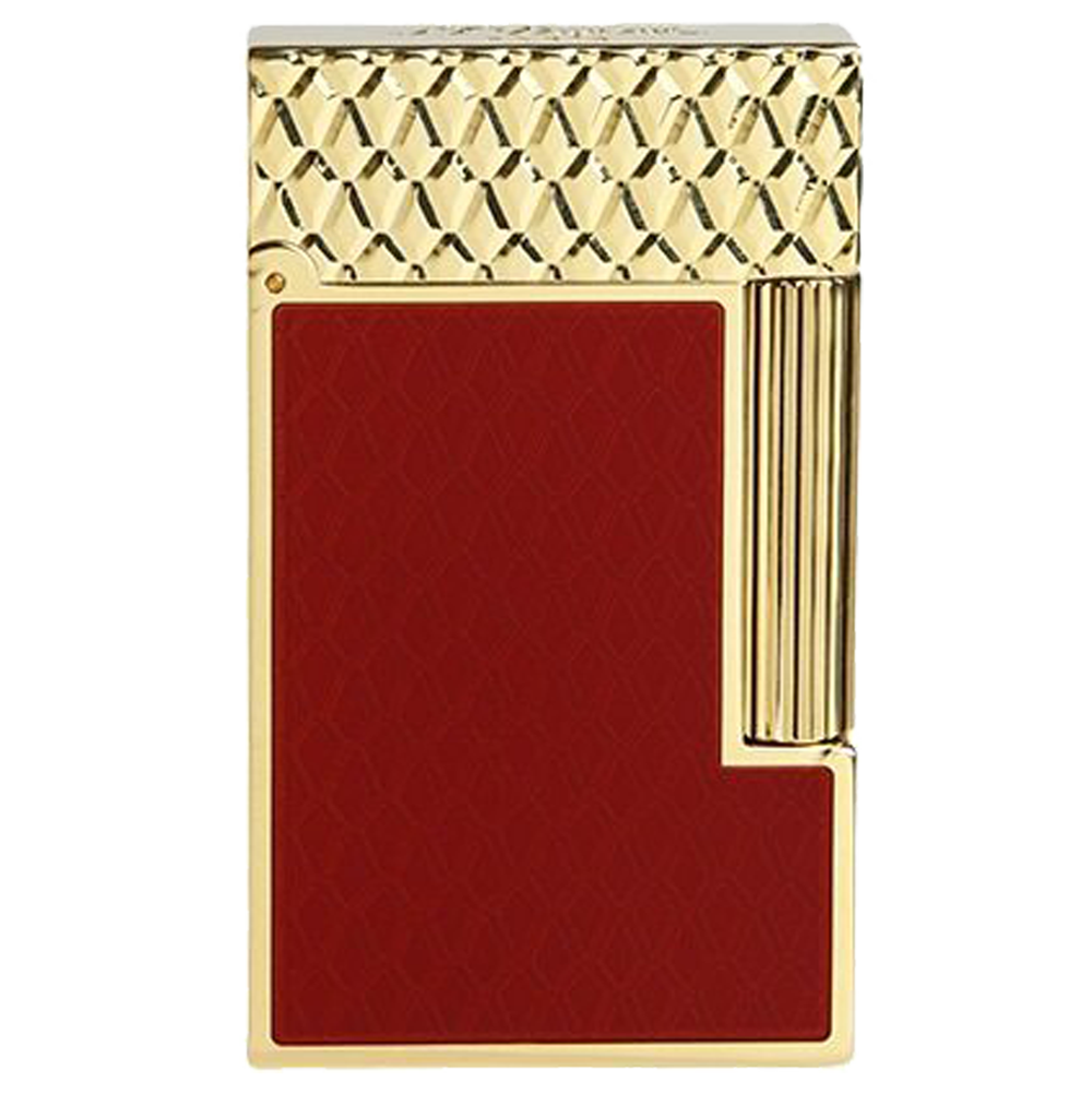 S.T. Dupont Ligne 2 GUL Electric Burgundy Gold, wine-red piece of jewellery with gold setting